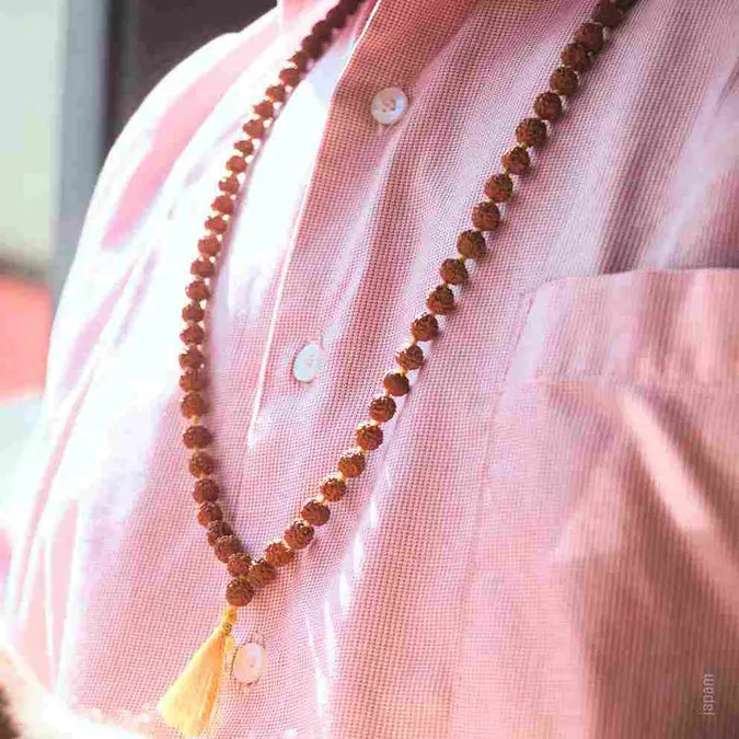 Brown Rudraksha Mala - 108+1 Beads Nakshatra one