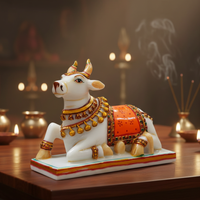 Premium White Marble Nandi Idol
