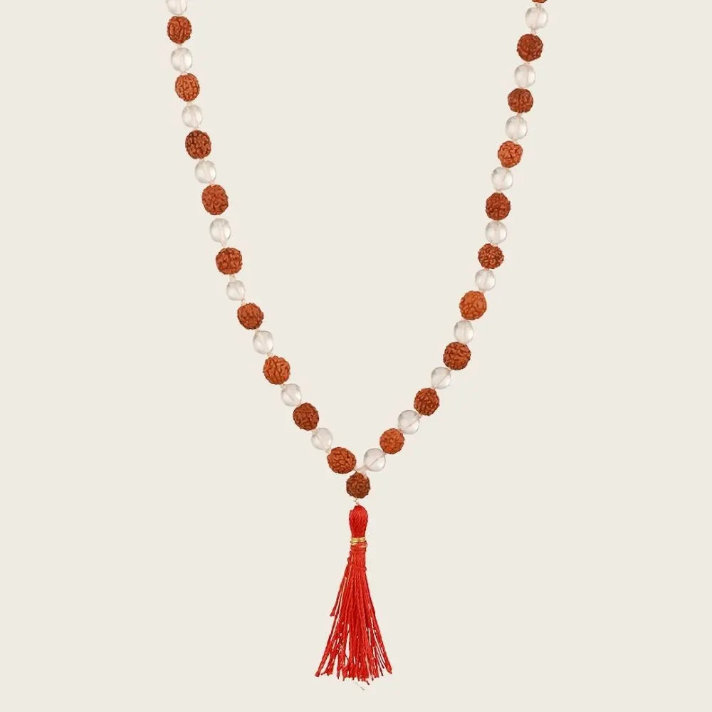 Phatik and Rudraksha Mala - 108+1 Beads Nakshatra one