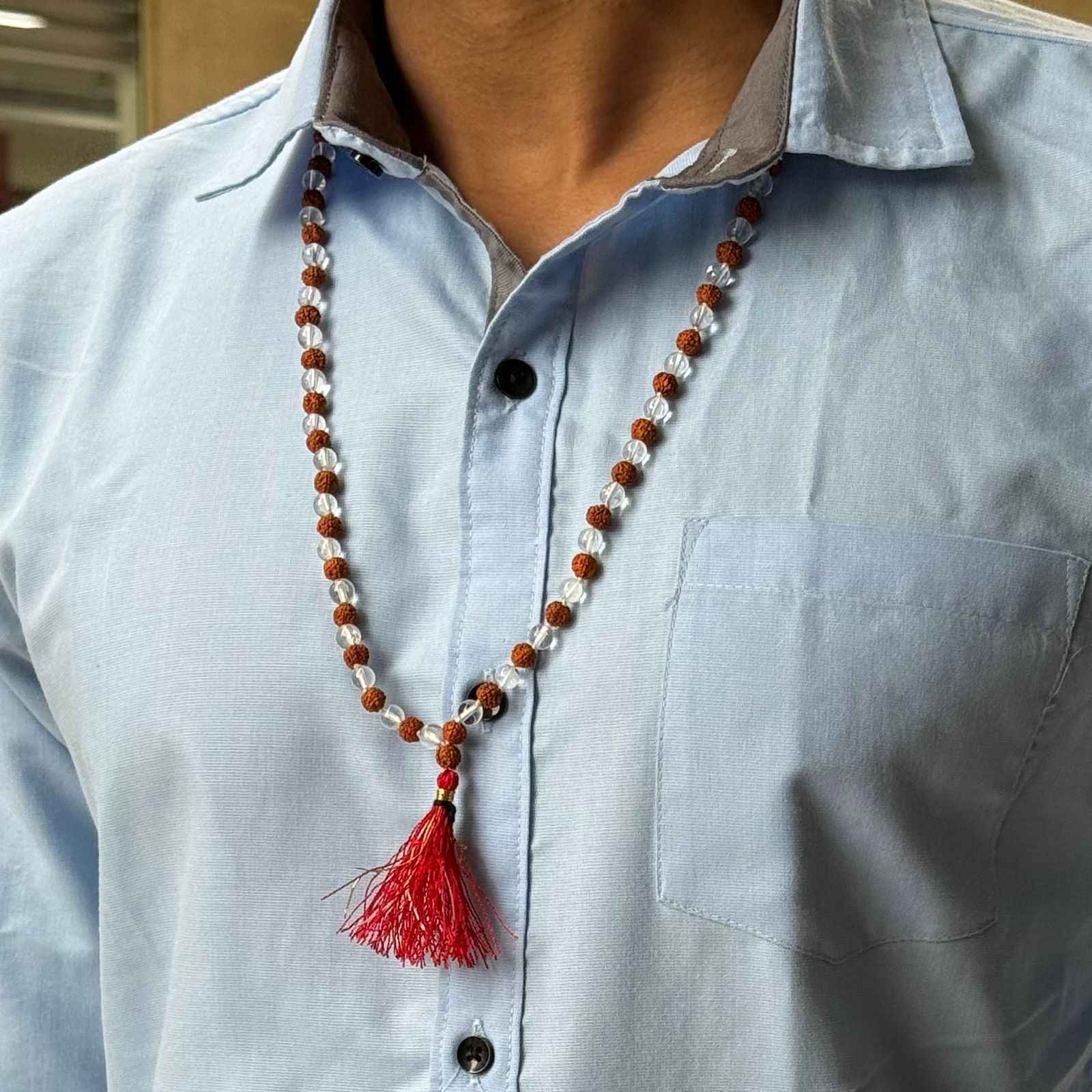 Phatik and Rudraksha Mala - 108+1 Beads Nakshatra one
