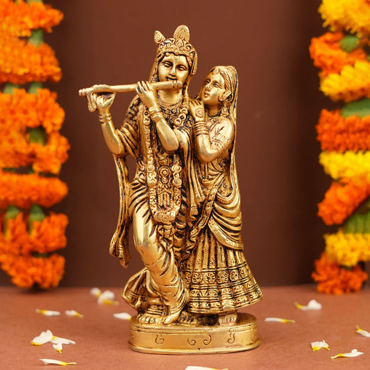 Beautiful Brass Radha Krishna Idol (8.5 Inch) | 1.5kg