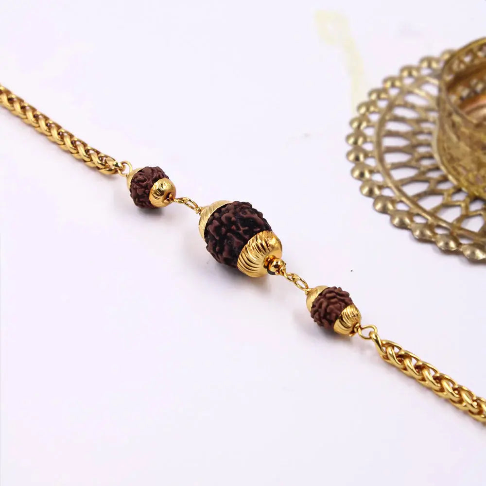 Gold Plated Rudraksha Chain Bracelet & Rudraksha Beads chain Bracelet Nakshatra one