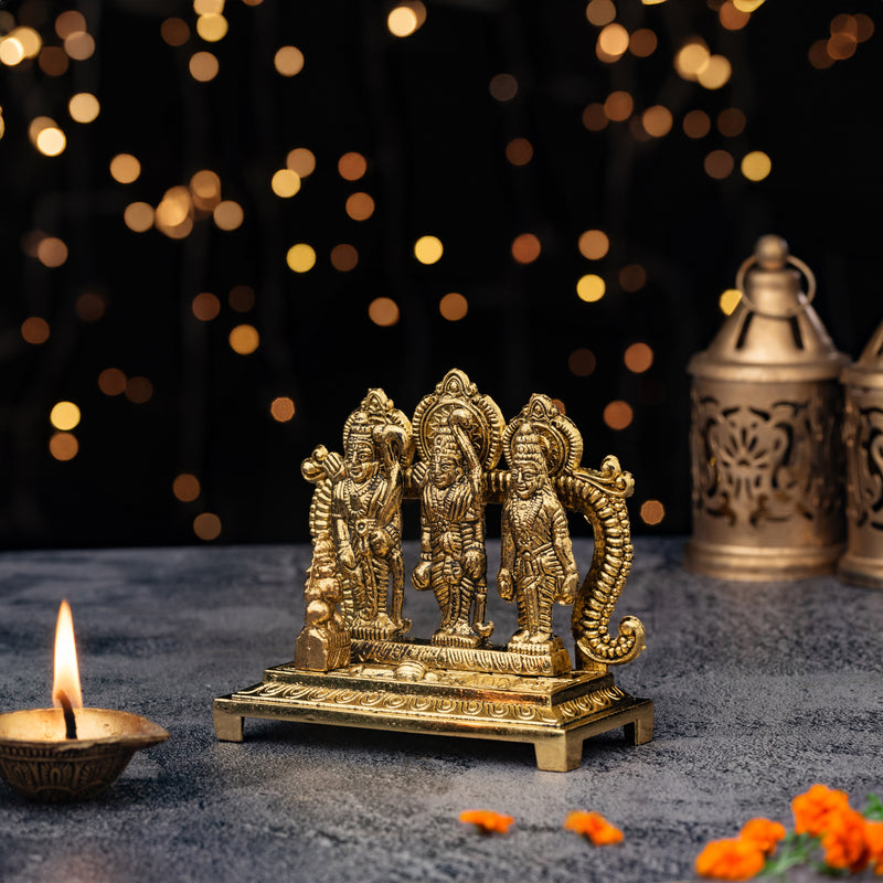 Golden Ram Darbar Murti | Ram Darbar Gifting 4 Inch