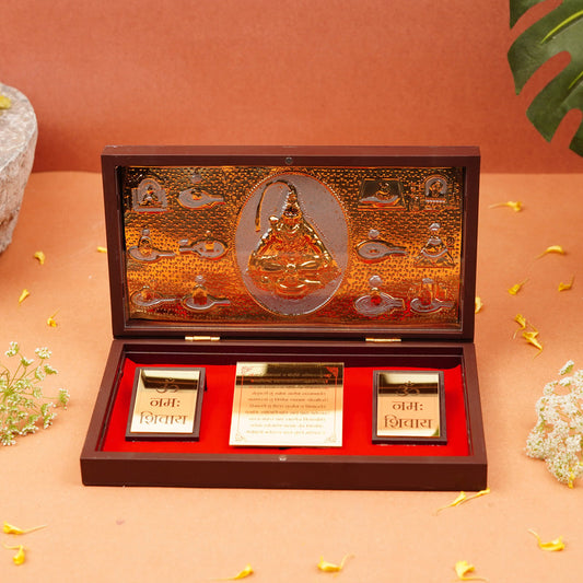 Gold Foil Shiv ji Pooja Box