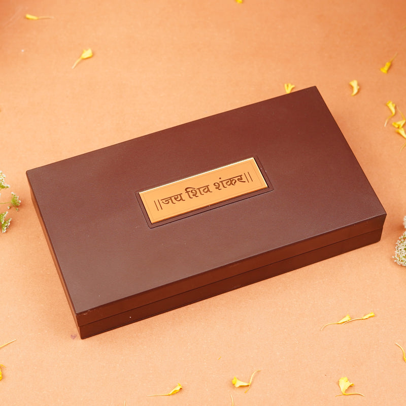 Gold Foil Shiv ji Pooja Box