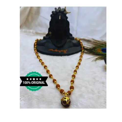 Gold Plated Shree Om Rudraksha Mala for prayer and meditation,Nakshatraone