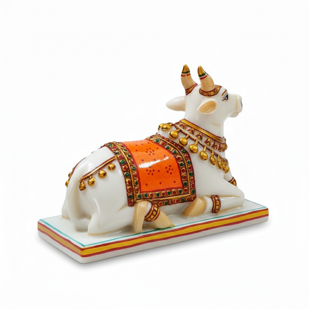 White Marble Nandi Statue