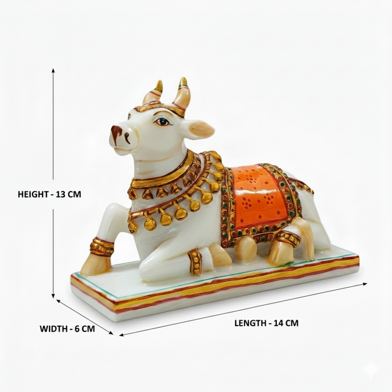 White Marble Nandi Statue