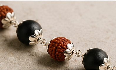 Silver Plated Divya Rudraksha Karungali Mala