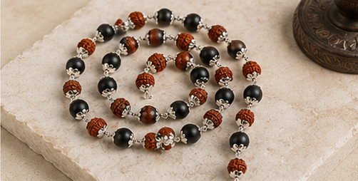 Silver Plated Divya Rudraksha Karungali Mala