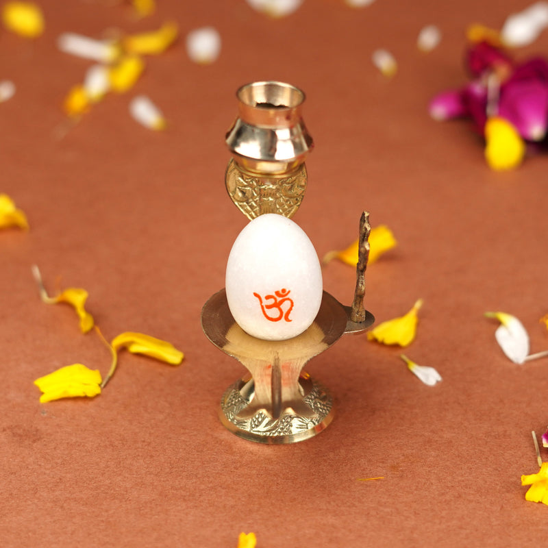 Shivling Abhishek Patra with Trishul and Nag (4.5 Inch) | 80g