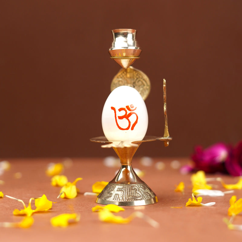 Shivling Abhishek Patra with Trishul and Nag (4.5 Inch) | 80g