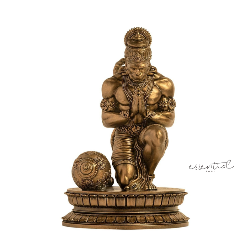 Hanuman Idol in Antique Brass Finish – Decorative Showpiece for Home & Office