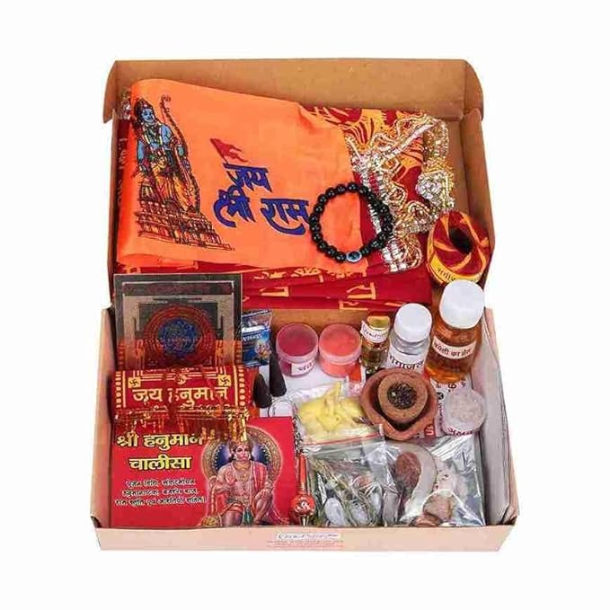 Hanuman Chola Pujan Kit – Dhoop, Chandan, Gangajal, Moli | Divine Samagri Box