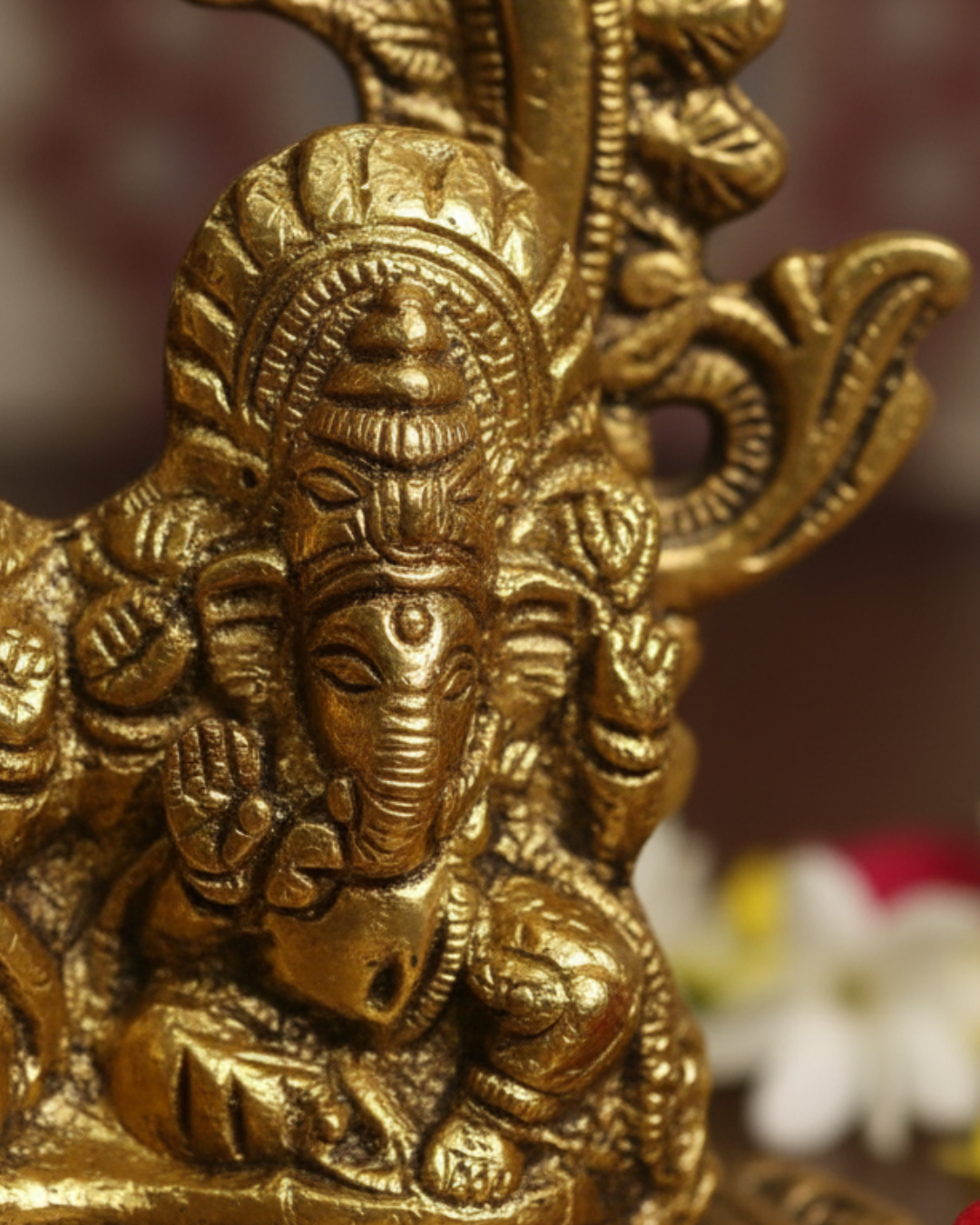 Lakshmi Ganesha Brass Idol – Festive Décor with Intricate Detailing