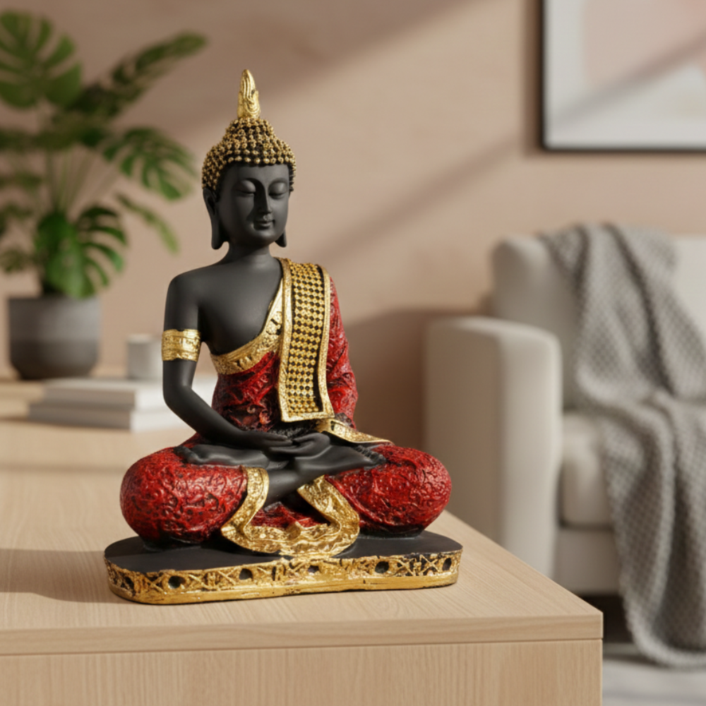 Black & Red Buddha Statue