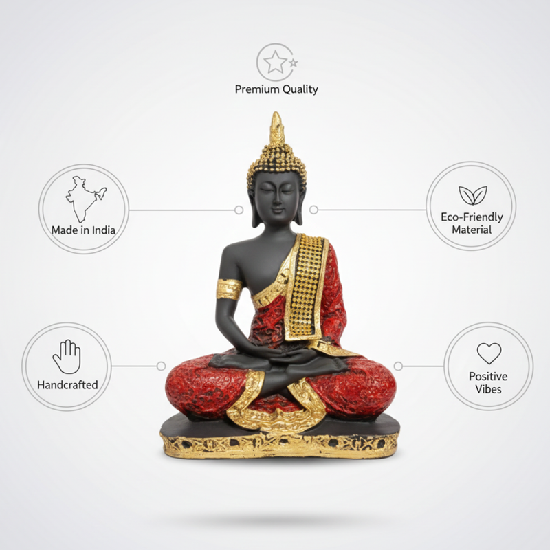 Black & Red Buddha Statue