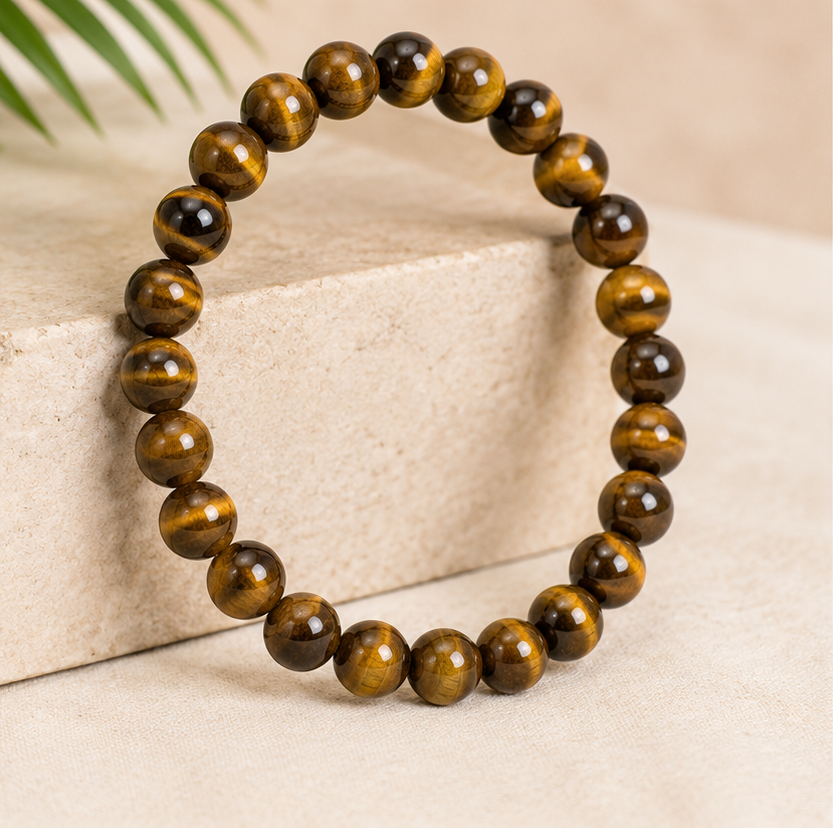 Tiger Eye Bracelet – Natural Crystal Bracelet for Confidence, Protection & Positive Energy