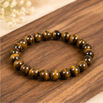 Tiger Eye Bracelet – Natural Crystal Bracelet for Confidence, Protection & Positive Energy