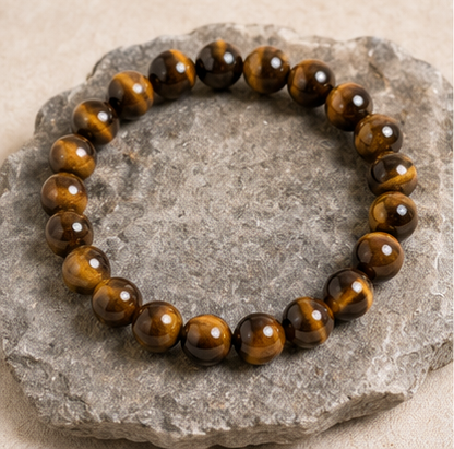 Tiger Eye Bracelet – Natural Crystal Bracelet for Confidence, Protection & Positive Energy
